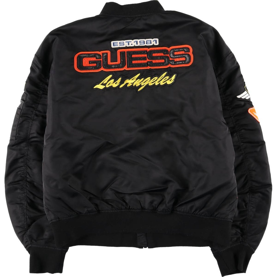 Guess Oversized Fit Padded Military Flight Jacket (Men's Size L equivalent) polyamide black type Vintage Second Hand