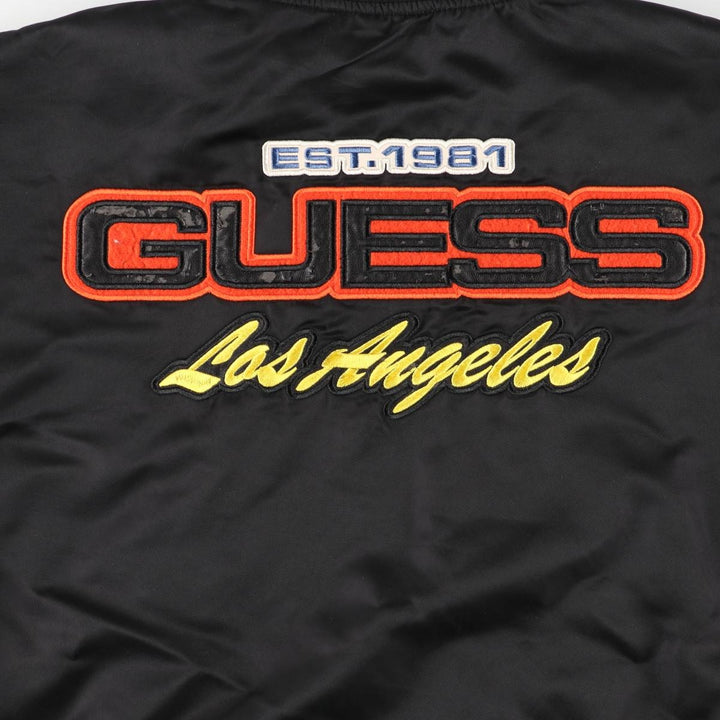 Guess Oversized Fit Padded Military Flight Jacket (Men's Size L equivalent) polyamide black type Vintage Second Hand
