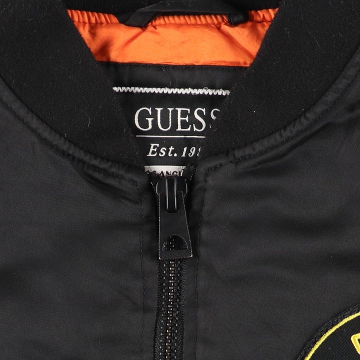 Guess Oversized Fit Padded Military Flight Jacket (Men's Size L equivalent) polyamide black type Vintage Second Hand