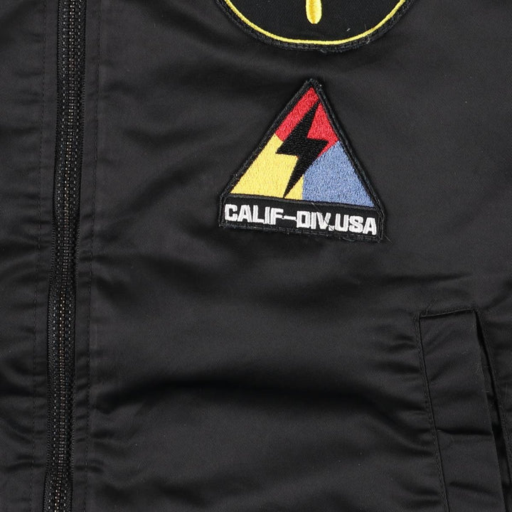 Guess Oversized Fit Padded Military Flight Jacket (Men's Size L equivalent) polyamide black type Vintage Second Hand