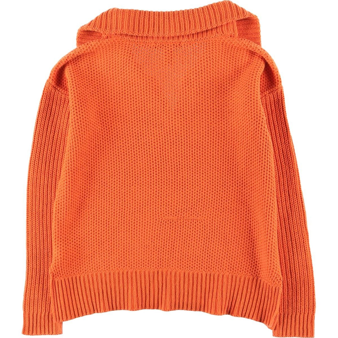 Ralph Lauren LAUREN Shawl Collar Cotton Knit Sweater, Women's Size XS (approx.) cotton orange type Vintage Second Hand