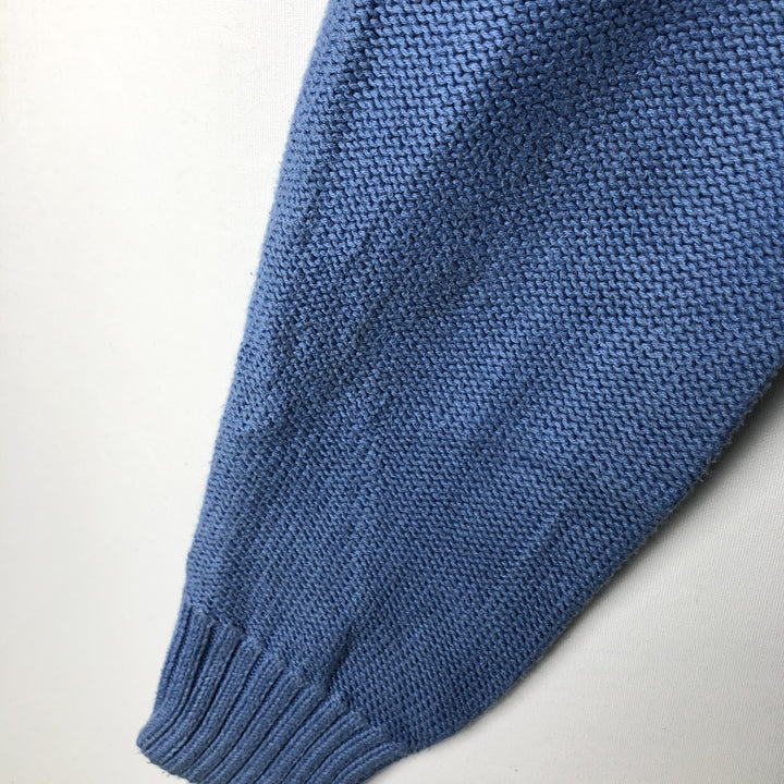 90'S J.Crew cotton knit sweater, women's size XS. cotton Blue type light blue Vintage Second Hand