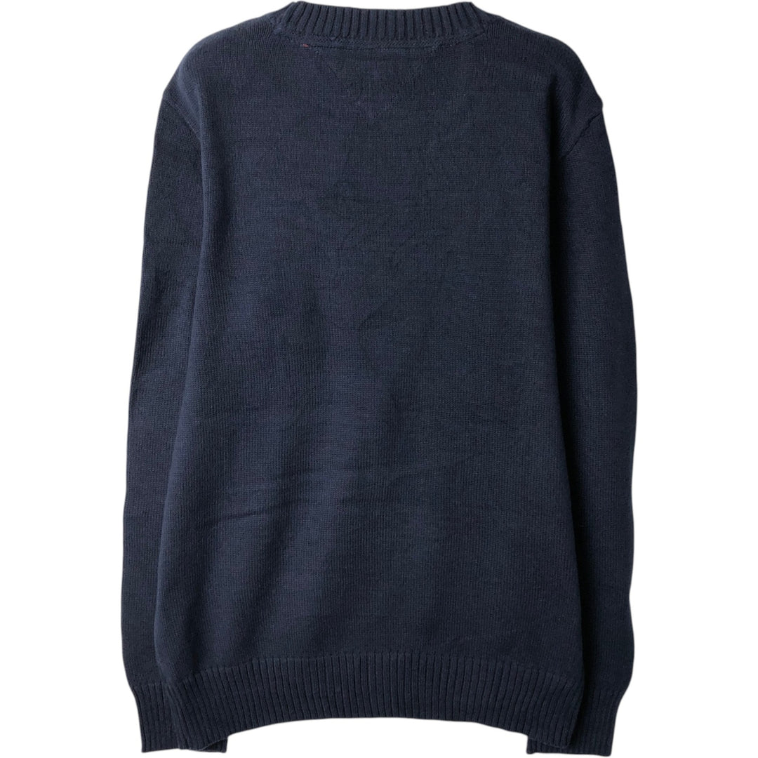 Tommy Hilfiger cotton knit sweater, women's size L (approx.) cotton navy blue type Vintage Second Hand