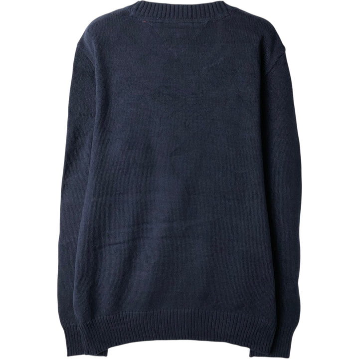 Tommy Hilfiger cotton knit sweater, women's size L (approx.) cotton navy blue type Vintage Second Hand
