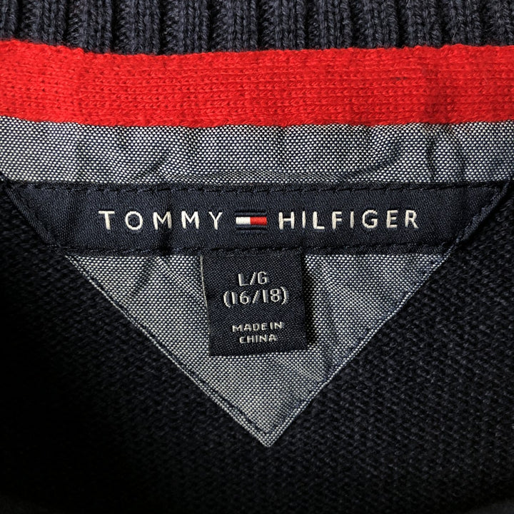 Tommy Hilfiger cotton knit sweater, women's size L (approx.) cotton navy blue type Vintage Second Hand
