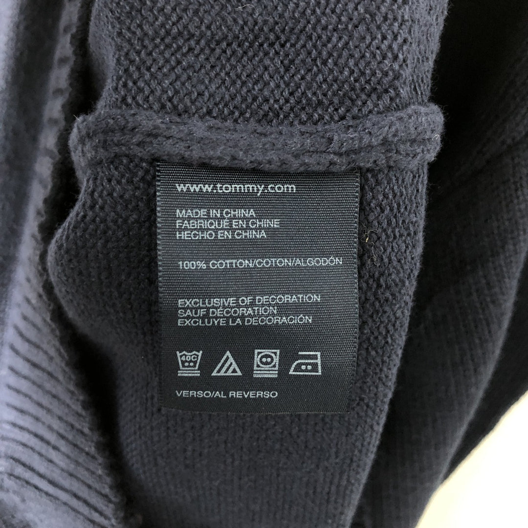 Tommy Hilfiger cotton knit sweater, women's size L (approx.) cotton navy blue type Vintage Second Hand