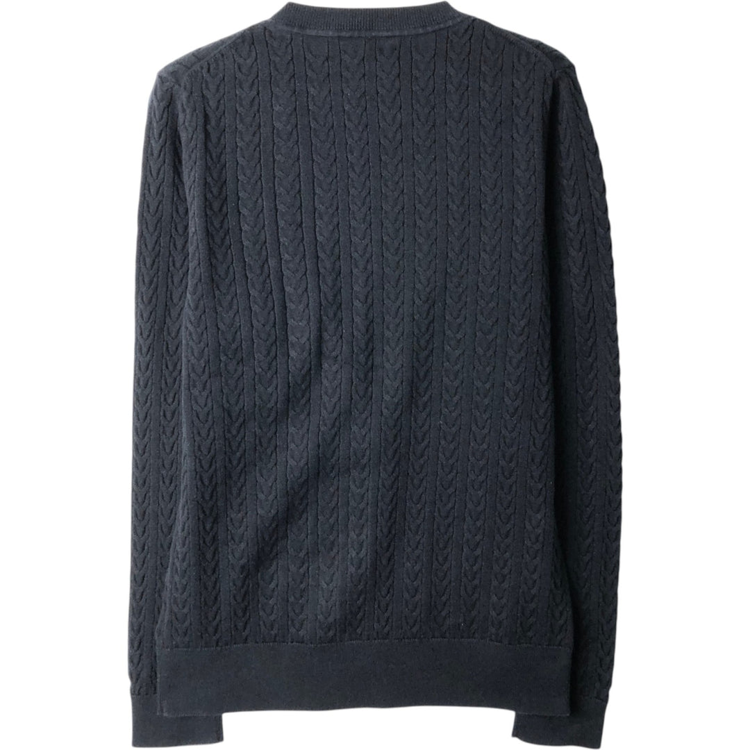 Tommy Hilfiger cable knit cotton sweater, women's size L (approx.) cotton black type Vintage Second Hand