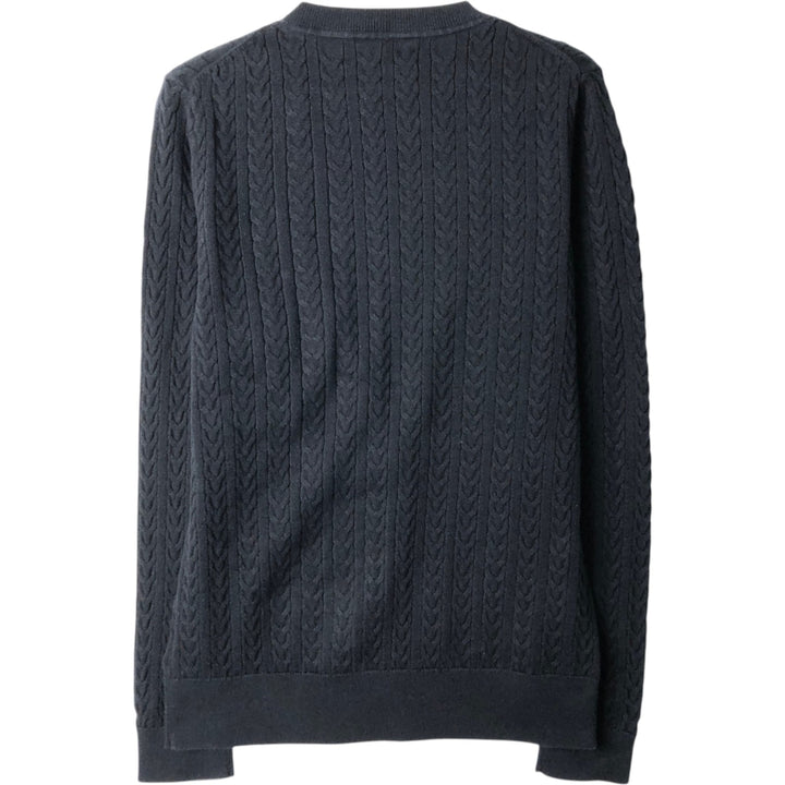Tommy Hilfiger cable knit cotton sweater, women's size L (approx.) cotton black type Vintage Second Hand