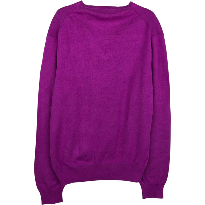 Ralph Lauren POLO RALPH LAUREN PIMA COTTON V-neck knit sweater, women's size M (approx.) Pima Cotton purple type Vintage Second Hand
