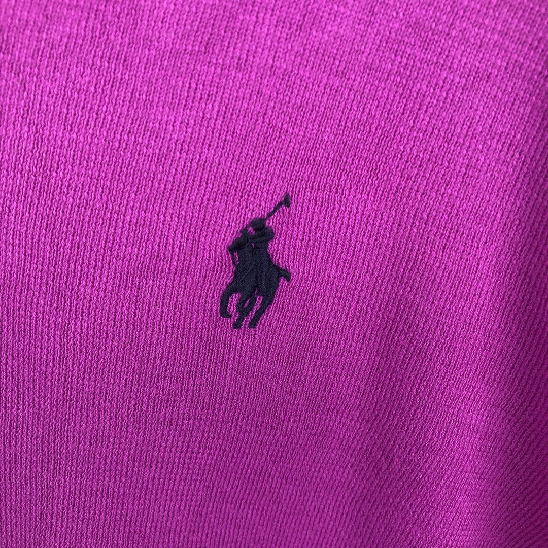 Ralph Lauren POLO RALPH LAUREN PIMA COTTON V-neck knit sweater, women's size M (approx.) Pima Cotton purple type Vintage Second Hand