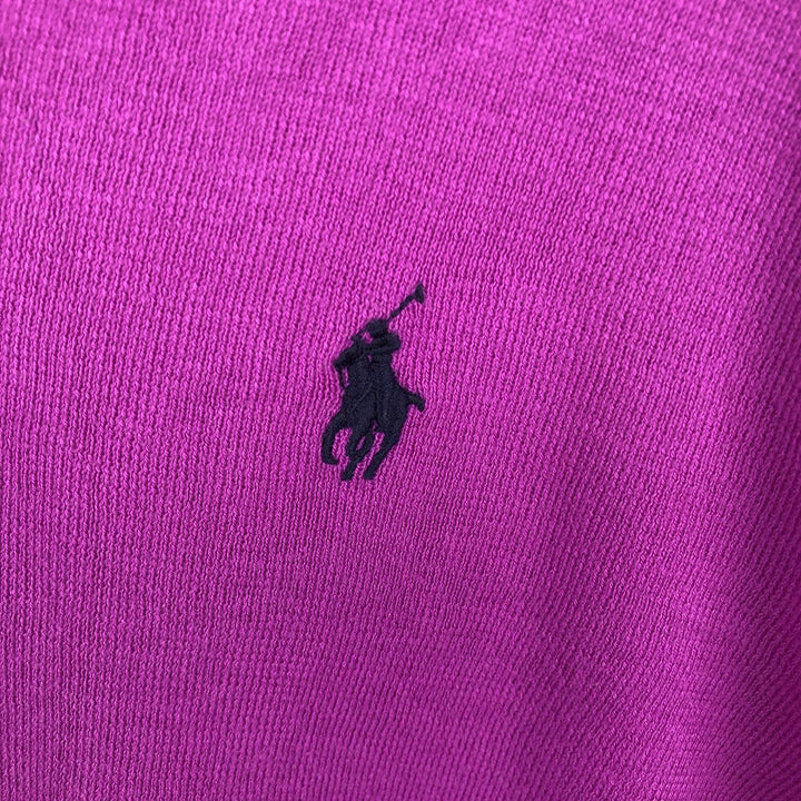 Ralph Lauren POLO RALPH LAUREN PIMA COTTON V-neck knit sweater, women's size M (approx.) Pima Cotton purple type Vintage Second Hand
