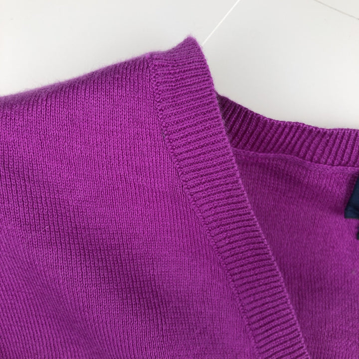 Ralph Lauren POLO RALPH LAUREN PIMA COTTON V-neck knit sweater, women's size M (approx.) Pima Cotton purple type Vintage Second Hand