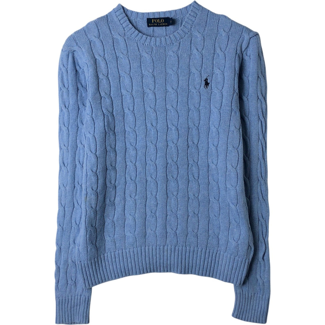 Ralph Lauren POLO RALPH LAUREN Cable Knit Sweater, Women's Size XS (approx.) unclear Blue type light blue Vintage Second Hand