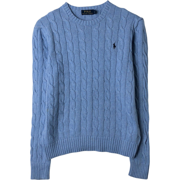Ralph Lauren POLO RALPH LAUREN Cable Knit Sweater, Women's Size XS (approx.) unclear Blue type light blue Vintage Second Hand