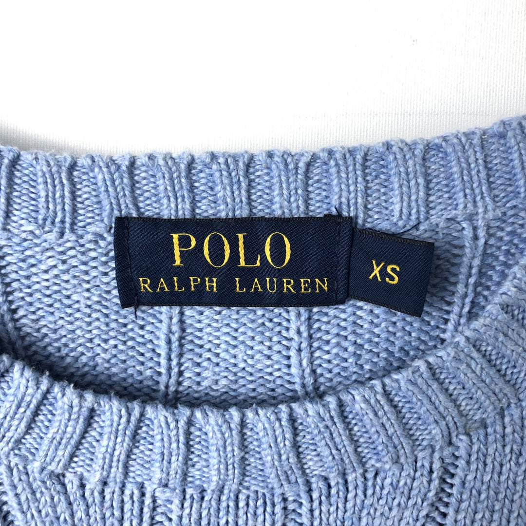 Ralph Lauren POLO RALPH LAUREN Cable Knit Sweater, Women's Size XS (approx.) unclear Blue type light blue Vintage Second Hand