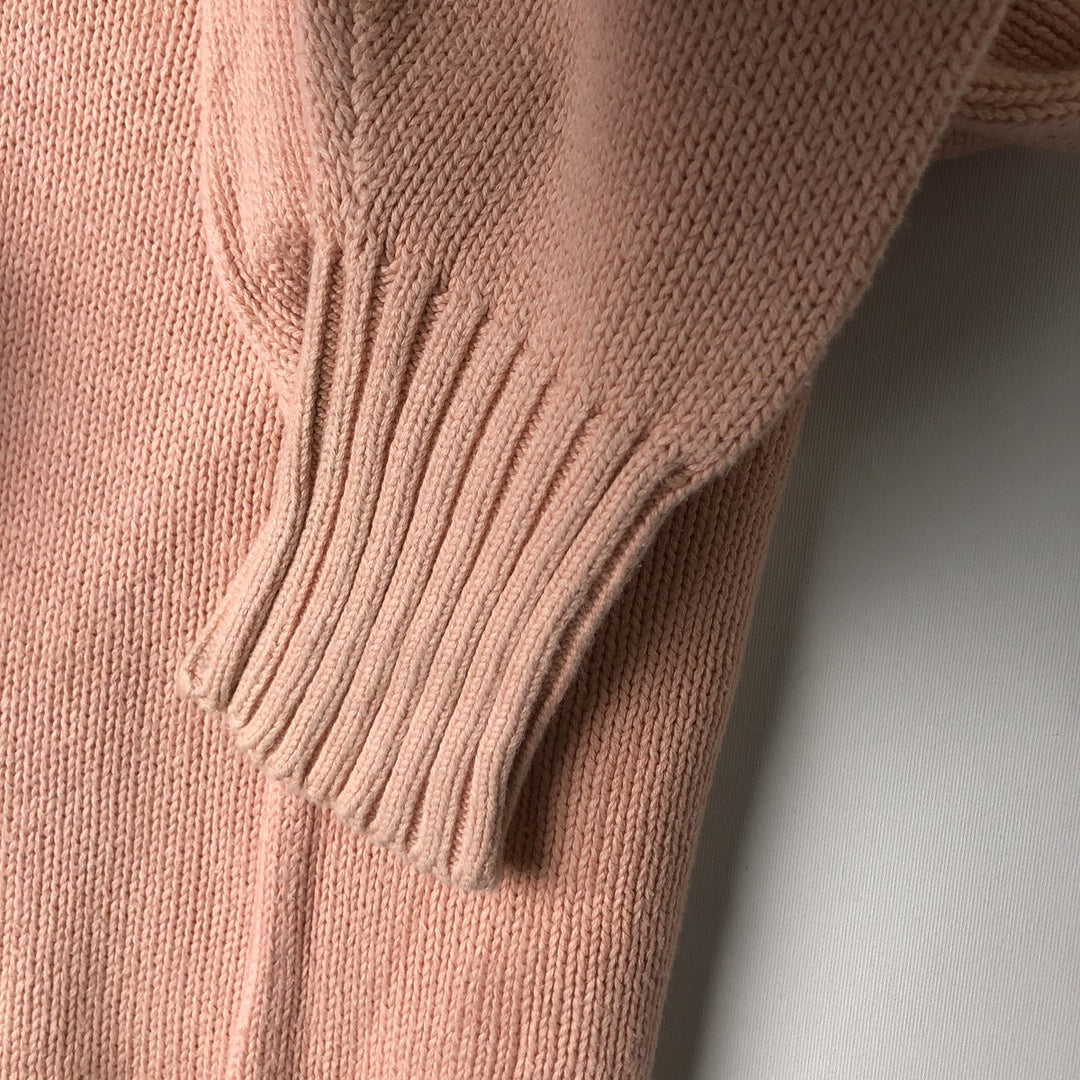 Ralph Lauren POLO by Ralph Lauren V-neck cotton knit sweater, men's size L cotton coral Vintage Second Hand