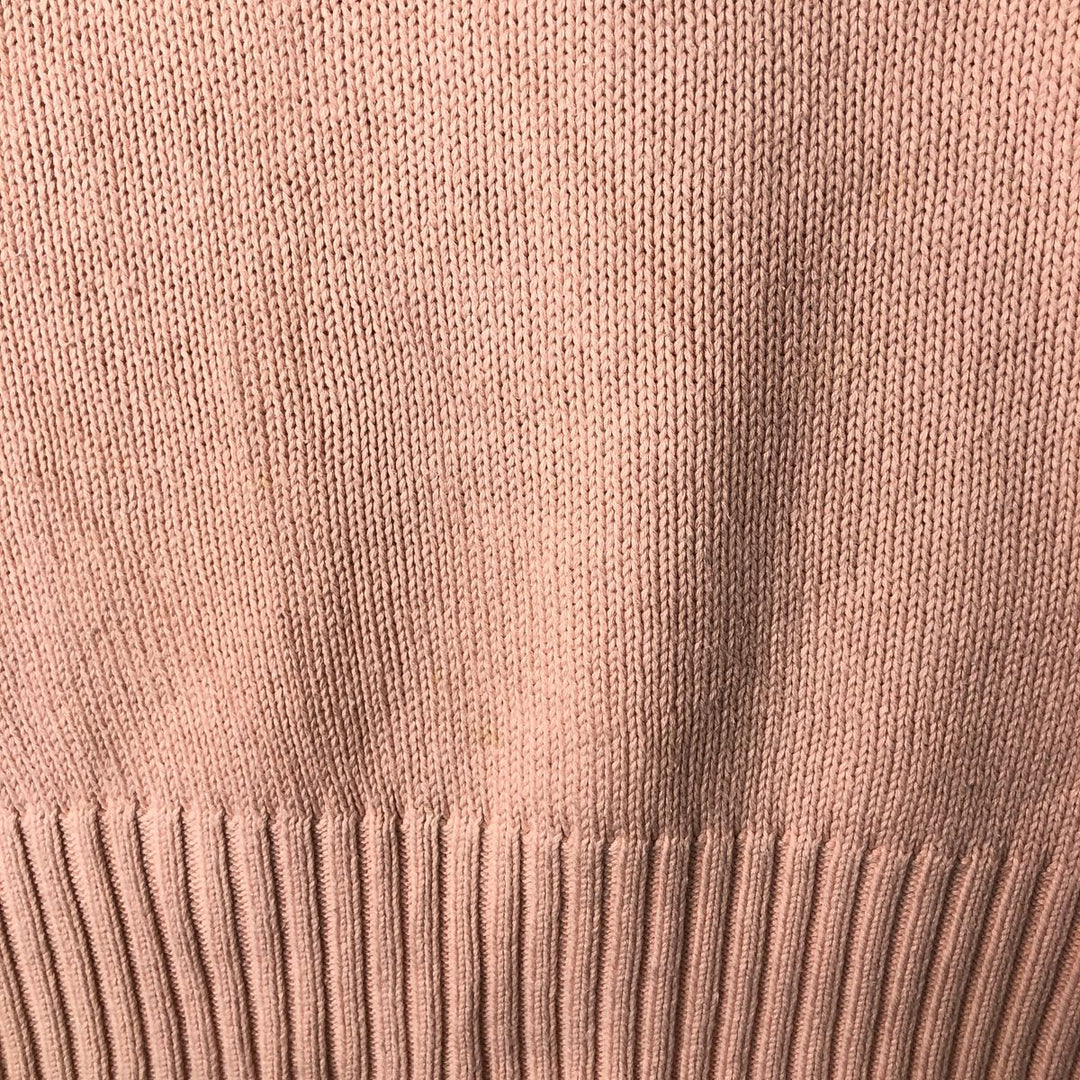 Ralph Lauren POLO by Ralph Lauren V-neck cotton knit sweater, men's size L cotton coral Vintage Second Hand