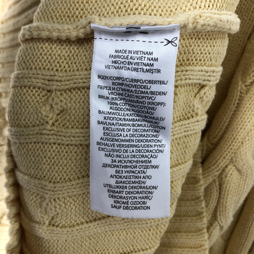 Ralph Lauren POLO RALPH LAUREN Cable knit cotton sweater Women's size S cotton yellow type Vintage Second Hand
