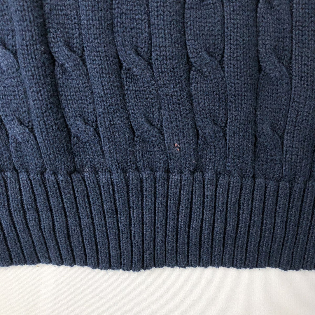 Ralph Lauren POLO RALPH LAUREN Cable knit cotton sweater Women's size L cotton navy blue type Vintage Second Hand