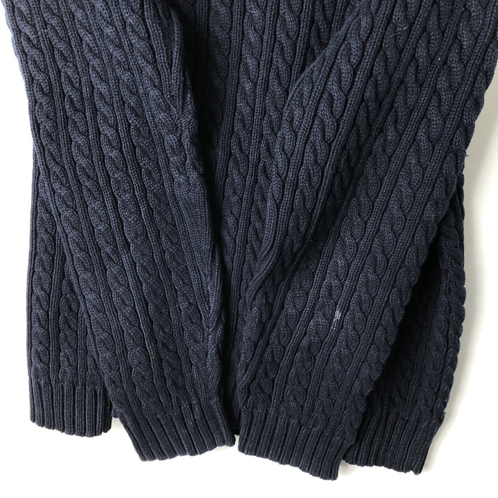 Ralph Lauren LAUREN cable knit cotton sweater, women's size L cotton navy blue type Vintage Second Hand