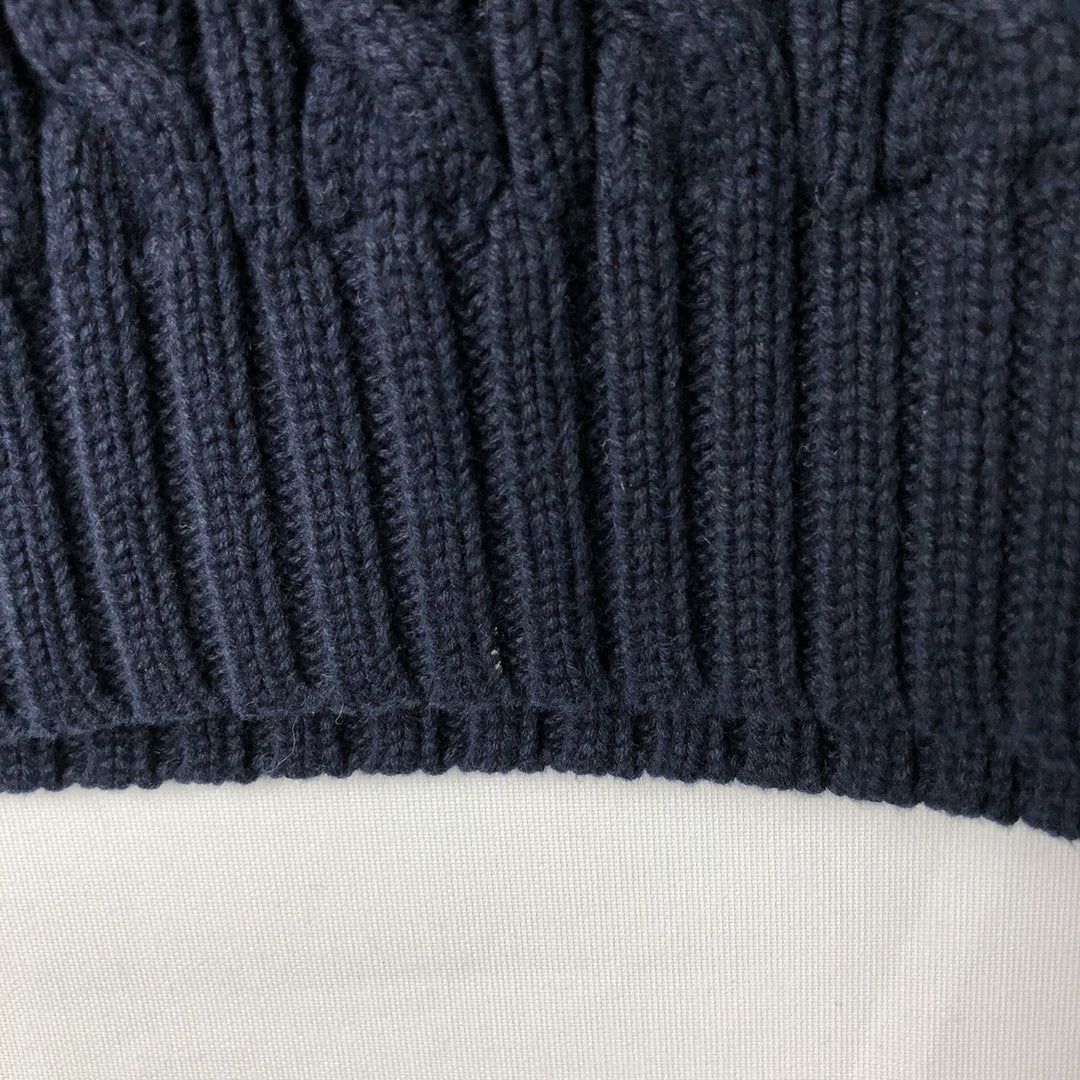 Ralph Lauren LAUREN cable knit cotton sweater, women's size L cotton navy blue type Vintage Second Hand
