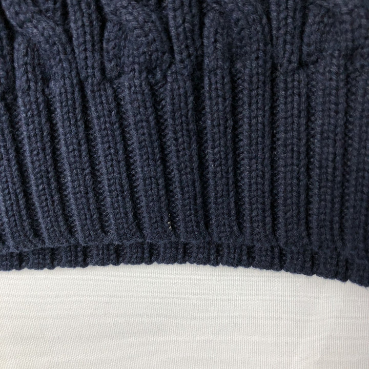 Ralph Lauren LAUREN cable knit cotton sweater, women's size L cotton navy blue type Vintage Second Hand