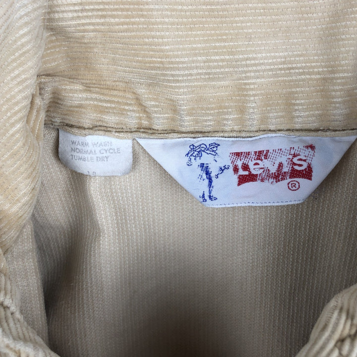 1970'S Levi's Open Collar Long Sleeve Corduroy Shirt, Boxy Fit, Women's Size M (approx.) unclear Beige type Vintage Second Hand