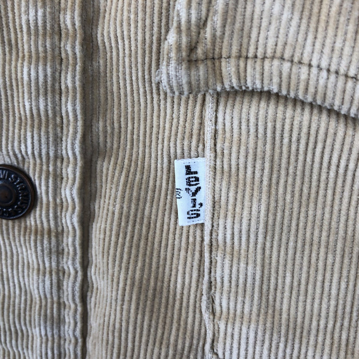 1970'S Levi's Open Collar Long Sleeve Corduroy Shirt, Boxy Fit, Women's Size M (approx.) unclear Beige type Vintage Second Hand