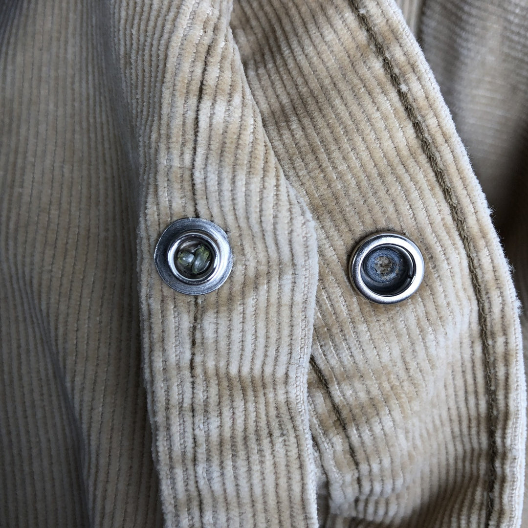 1970'S Levi's Open Collar Long Sleeve Corduroy Shirt, Boxy Fit, Women's Size M (approx.) unclear Beige type Vintage Second Hand
