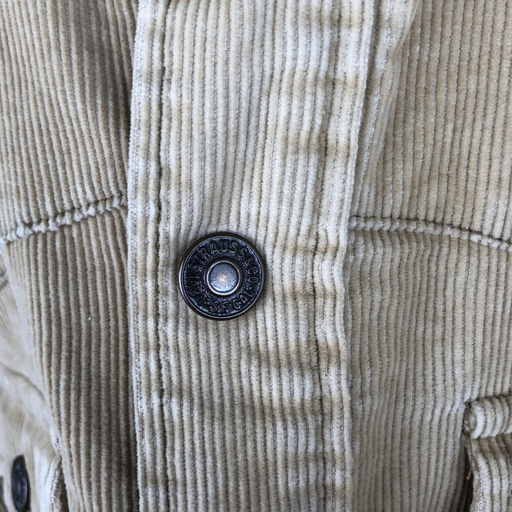 1970'S Levi's Open Collar Long Sleeve Corduroy Shirt, Boxy Fit, Women's Size M (approx.) unclear Beige type Vintage Second Hand