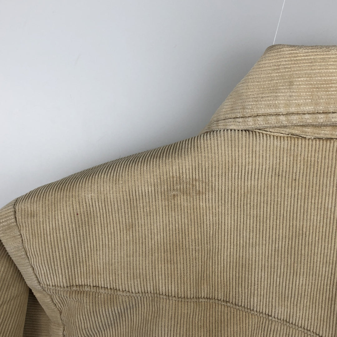 1970'S Levi's Open Collar Long Sleeve Corduroy Shirt, Boxy Fit, Women's Size M (approx.) unclear Beige type Vintage Second Hand