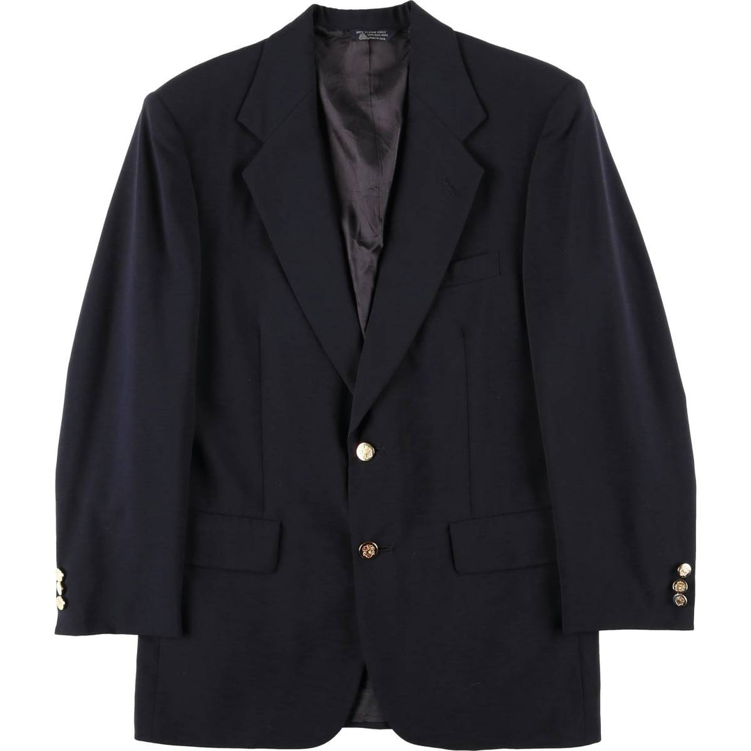 HEISMAN TROPHY Navy Blazer Tailored Jacket, Made in USA, Men's Size M (approx.) wool navy blue type Vintage Second Hand