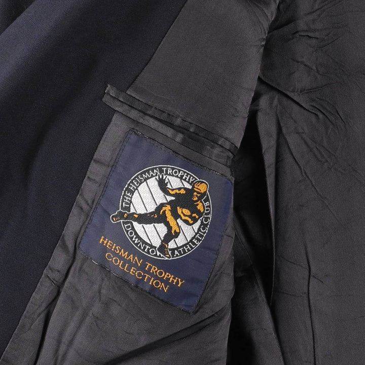 HEISMAN TROPHY Navy Blazer Tailored Jacket, Made in USA, Men's Size M (approx.) wool navy blue type Vintage Second Hand