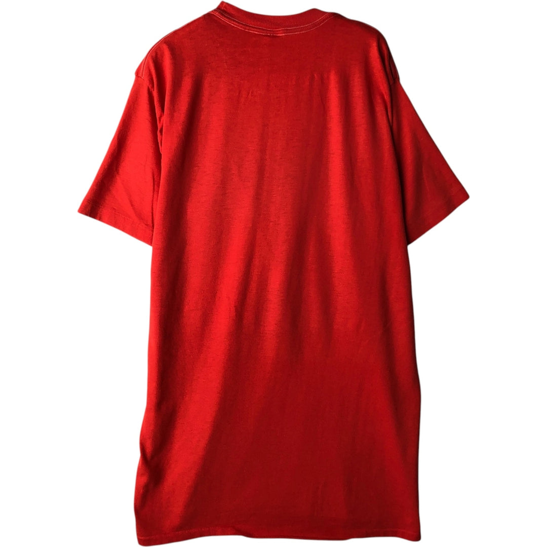 90'S message print T-shirt, men's size XL equivalent, vintage. unclear red type Vintage Second Hand