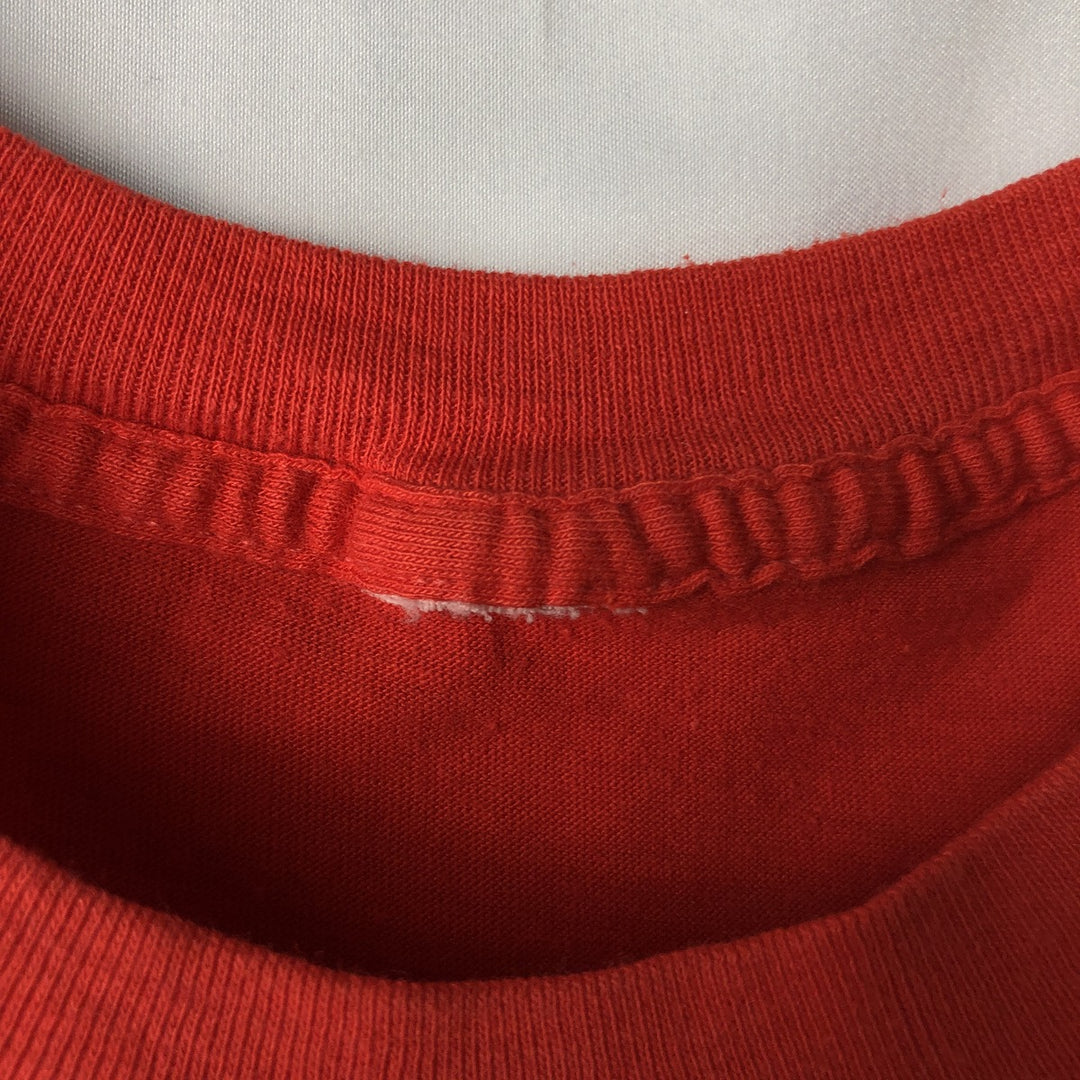 90'S message print T-shirt, men's size XL equivalent, vintage. unclear red type Vintage Second Hand