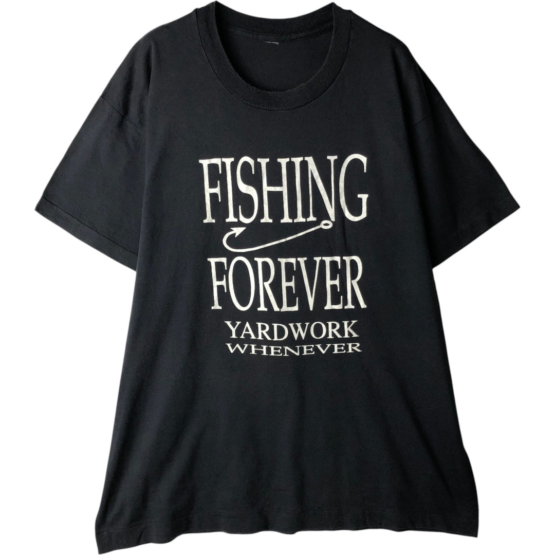 Printed T-shirt, men's size XL unclear black type Vintage Second Hand
