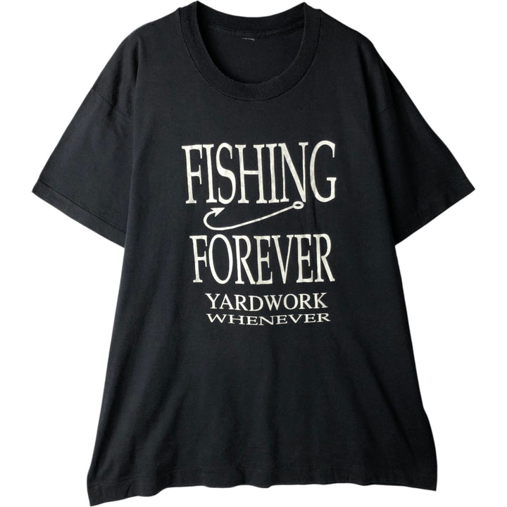 Printed T-shirt, men's size XL unclear black type Vintage Second Hand