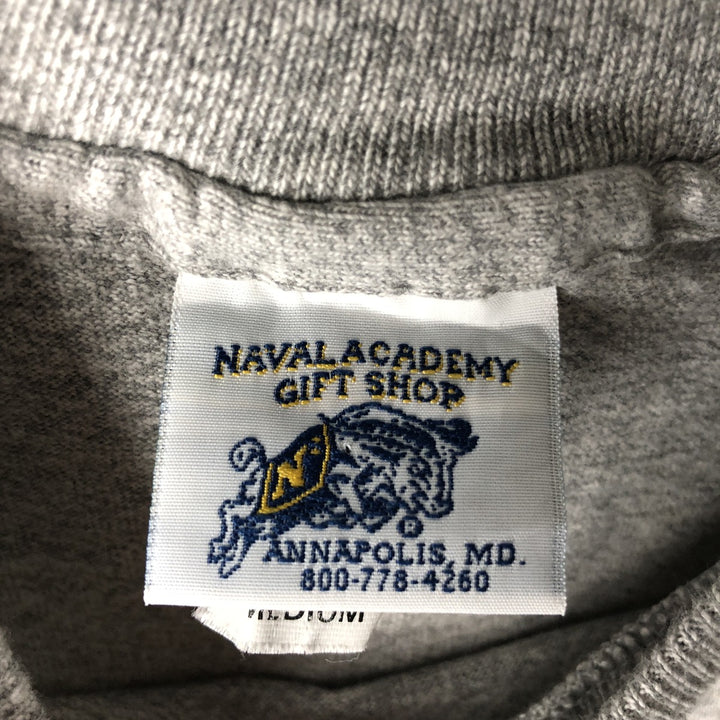 US Naval Academy Printed T-Shirt, Made in USA, Men's Size M cotton gray type Vintage Second Hand