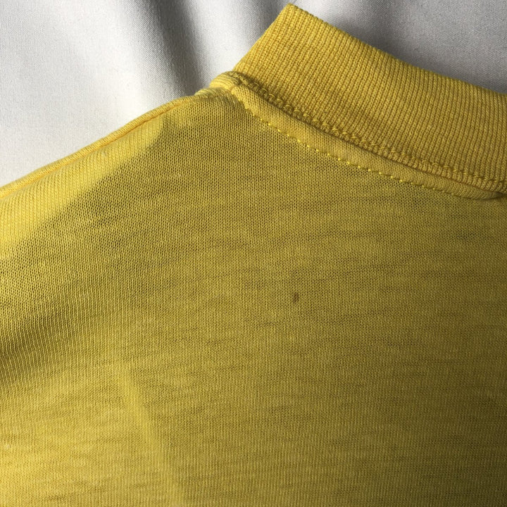 80'S PAULISON Print T-Shirt, Made in USA, Men's Size L (Equivalent), Vintage cotton yellow type Vintage Second Hand