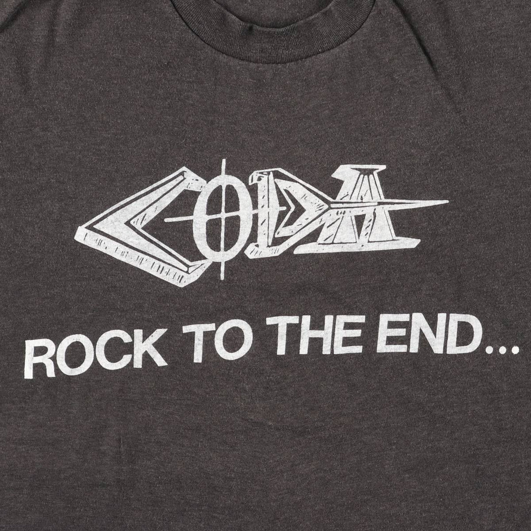 80'S Touch of Gold Message Print T-Shirt, Made in USA, Men's Size L (Equivalent), Vintage polyester black type Vintage Second Hand