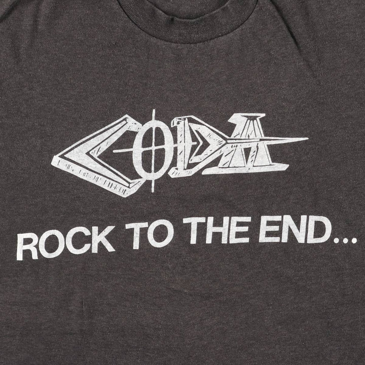 80'S Touch of Gold Message Print T-Shirt, Made in USA, Men's Size L (Equivalent), Vintage polyester black type Vintage Second Hand