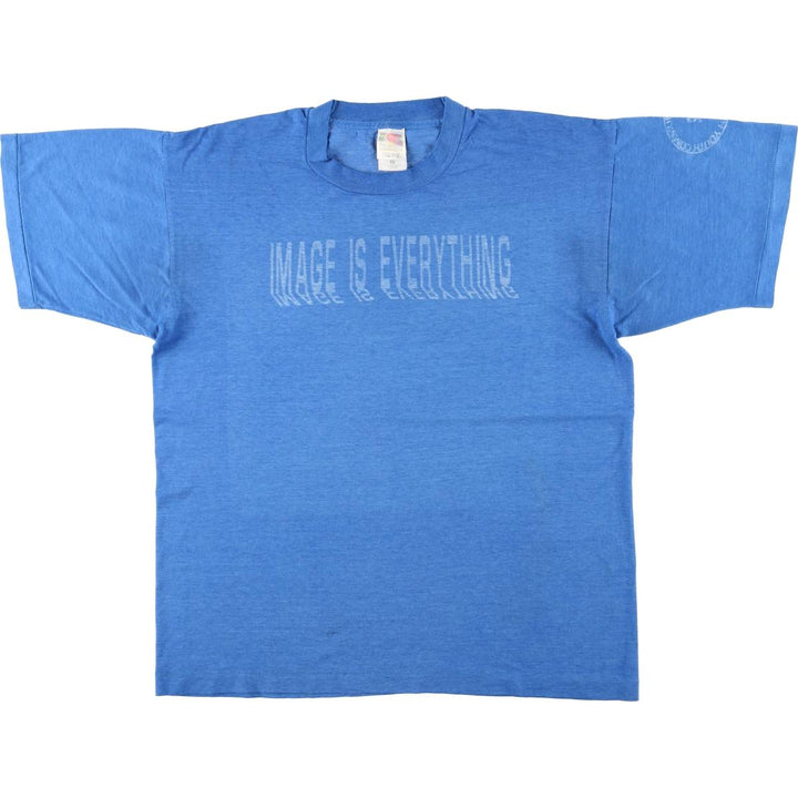 2000'S Fruit of the Loom JESUS CHRIS message print T-shirt, men's size L (approx.) cotton blue type Vintage Second Hand