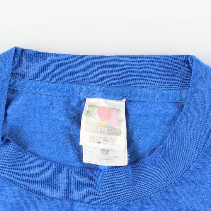 2000'S Fruit of the Loom JESUS CHRIS message print T-shirt, men's size L (approx.) cotton blue type Vintage Second Hand