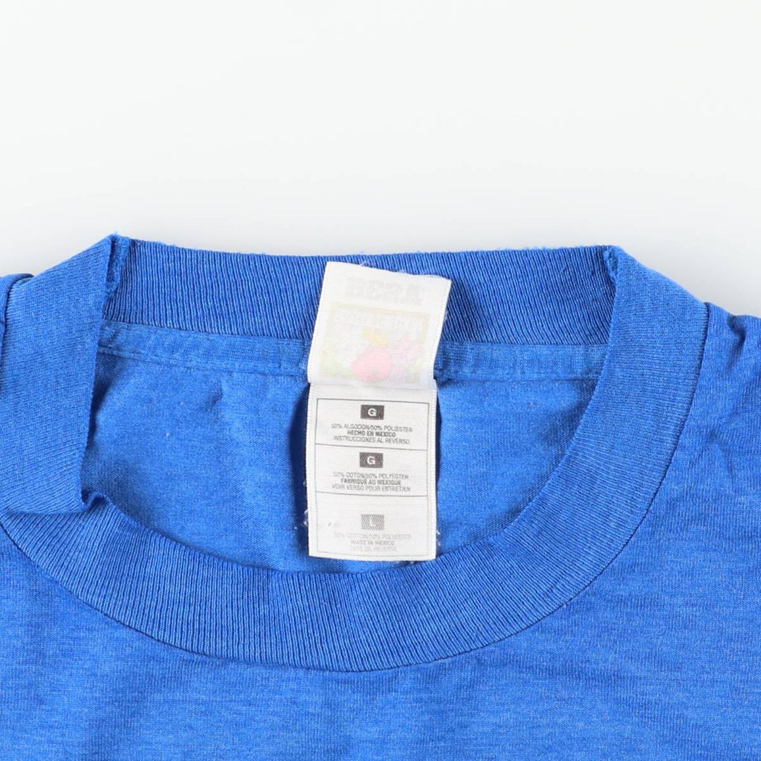 2000'S Fruit of the Loom JESUS CHRIS message print T-shirt, men's size L (approx.) cotton blue type Vintage Second Hand