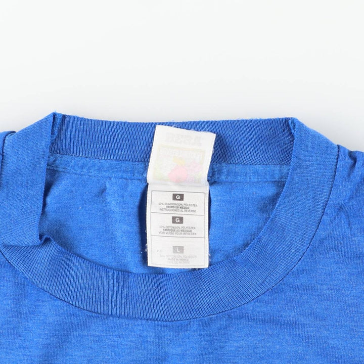2000'S Fruit of the Loom JESUS CHRIS message print T-shirt, men's size L (approx.) cotton blue type Vintage Second Hand