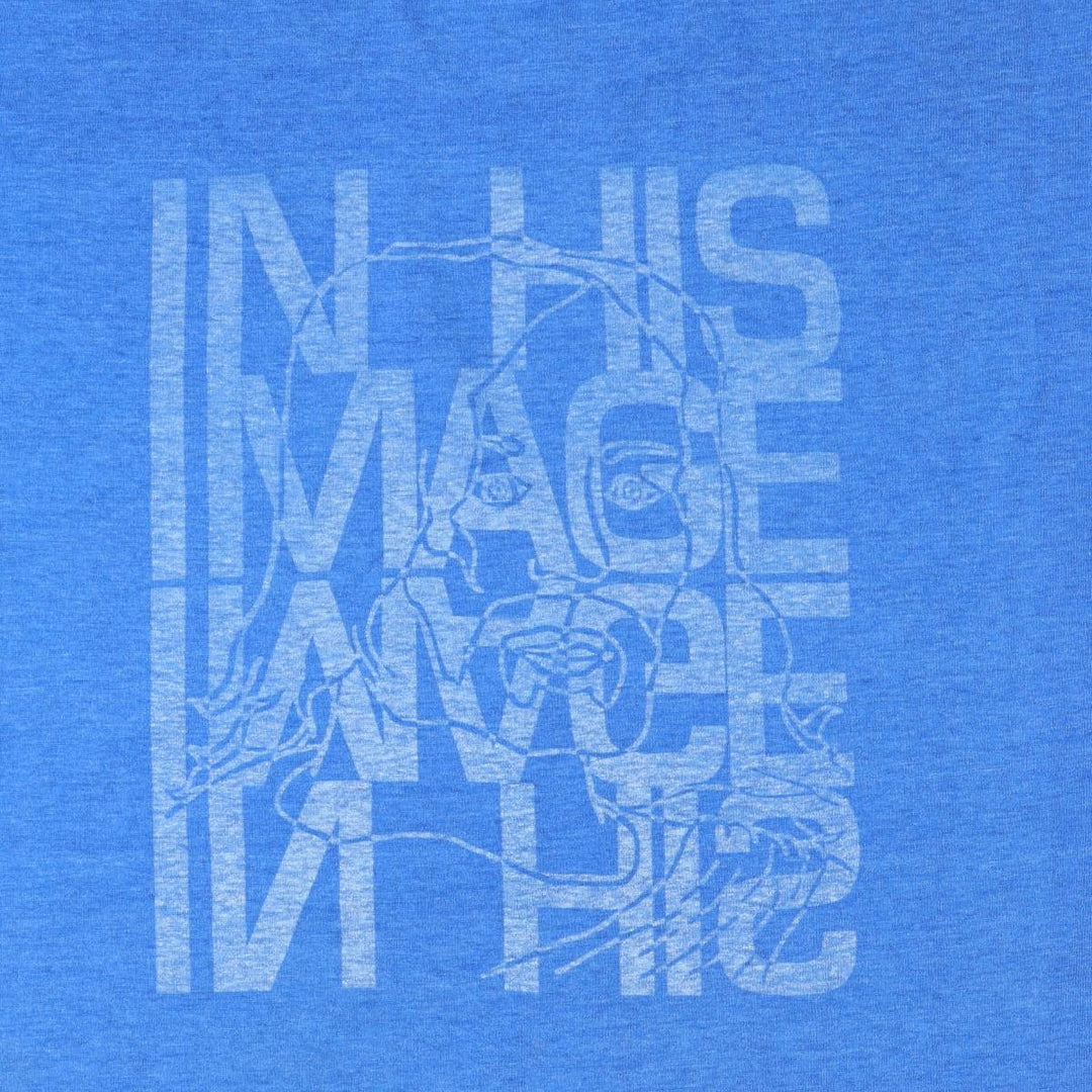 2000'S Fruit of the Loom JESUS CHRIS message print T-shirt, men's size L (approx.) cotton blue type Vintage Second Hand