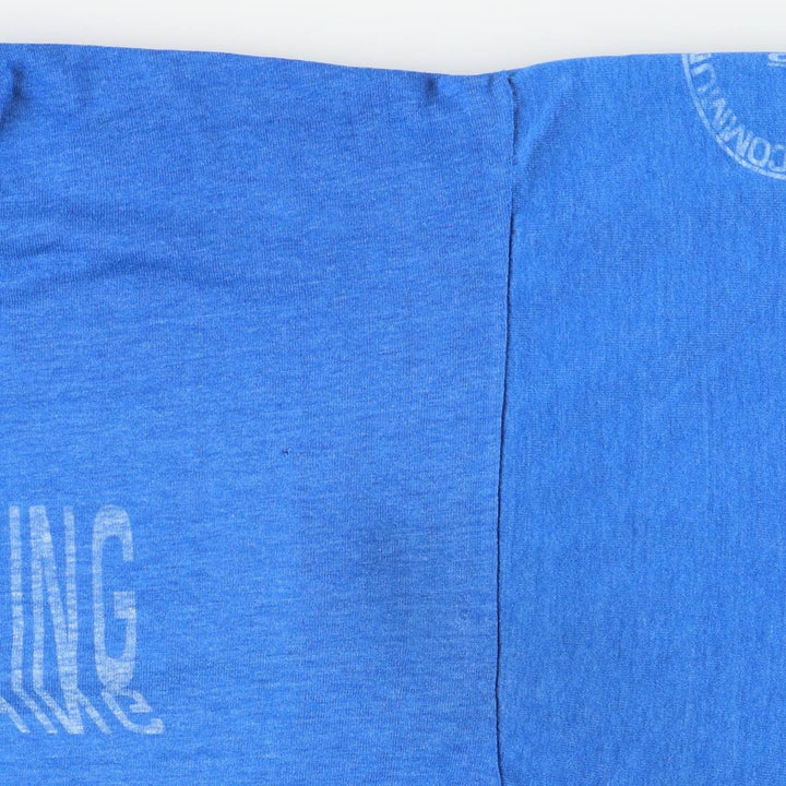 2000'S Fruit of the Loom JESUS CHRIS message print T-shirt, men's size L (approx.) cotton blue type Vintage Second Hand