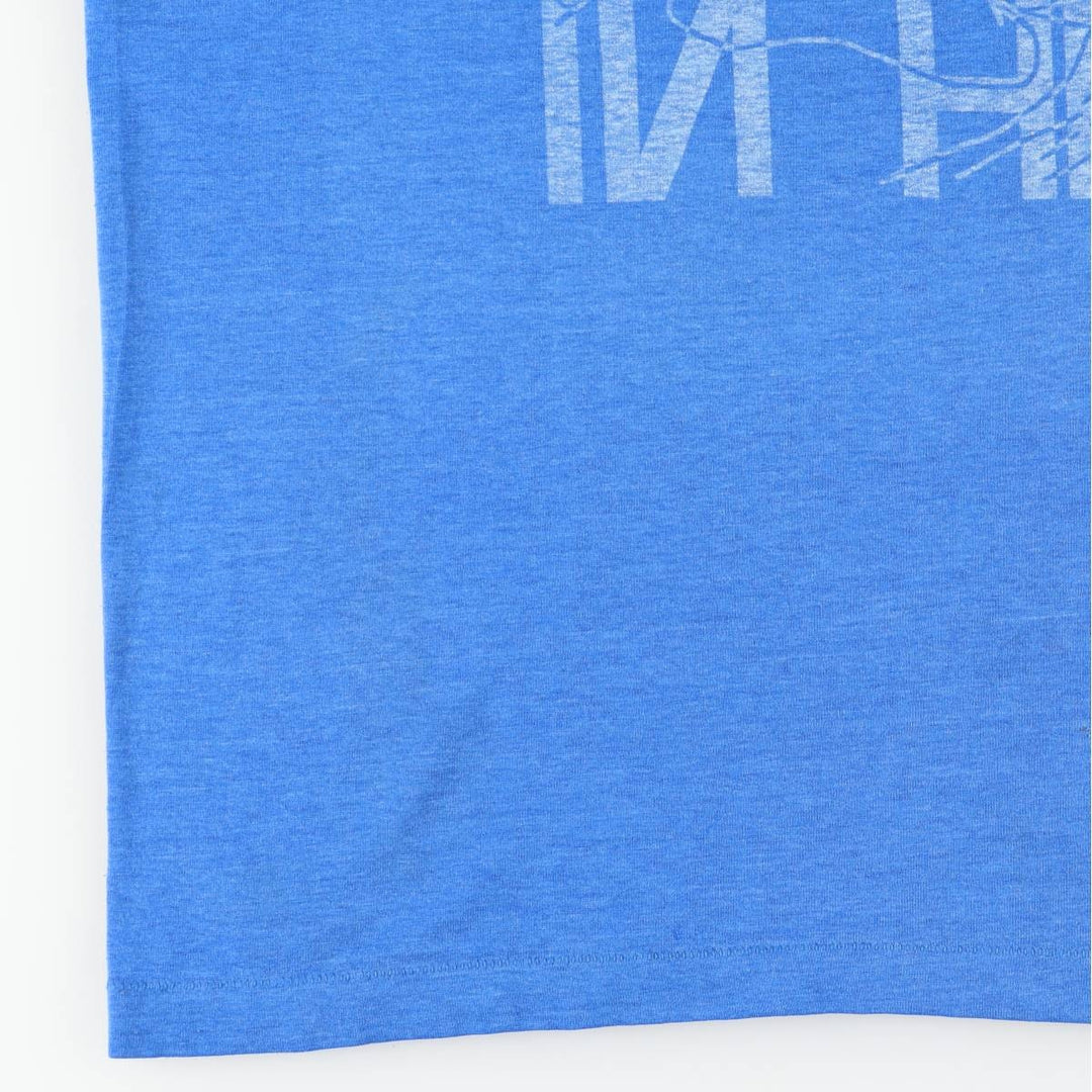 2000'S Fruit of the Loom JESUS CHRIS message print T-shirt, men's size L (approx.) cotton blue type Vintage Second Hand