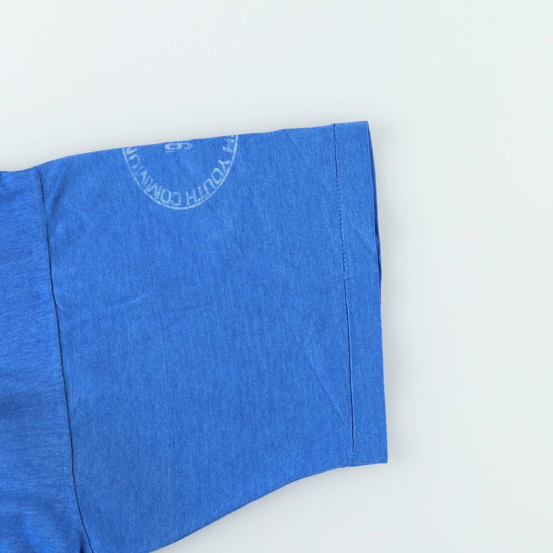 2000'S Fruit of the Loom JESUS CHRIS message print T-shirt, men's size L (approx.) cotton blue type Vintage Second Hand