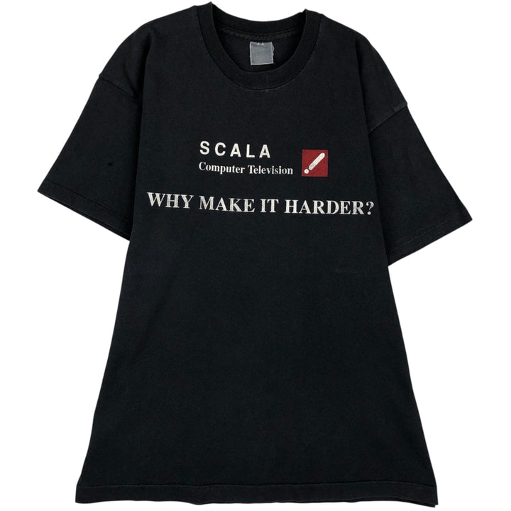 80s-90'S Screen Stars message print T-shirt, men's size M equivalent, vintage. unclear black type Vintage Second Hand